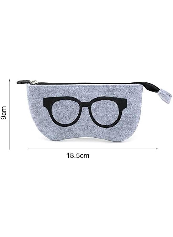 Generic 4 Pack Zipper Eye Glasses Bag Sunglasses Case Pouch Soft Felt Purse Bag Makeup Storage Pouch - Image 2