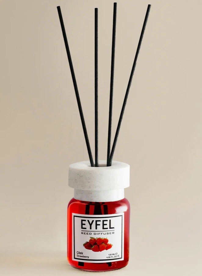 EYFEL Strawberry Diffuser Set – 120ML Premium Long-Lasting Fragrance with Elegant Diffuser Sticks for Bathrooms, Living Spaces, Offices, Shops & Showrooms  - Image 5