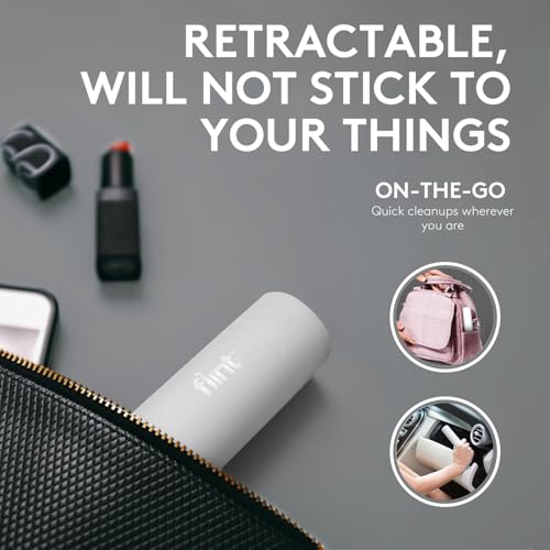 Flint Classic White Retractable Mini Lint Roller with 30 Extra Sticky Sheets, Small and Portable Lint Roller, Ideal Pet Hair Remover, Travel Lint Rollers for pet Hair Extra Sticky - Image 2