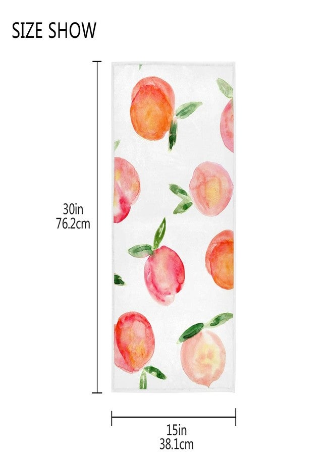 ZZAEO Watercolor Peach Towel Cute Fruit Hand Towel, 30 x 15 inch Thin Lightweight Soft Fingertip Towel for Home Bathroom Theme Decor - Image 3