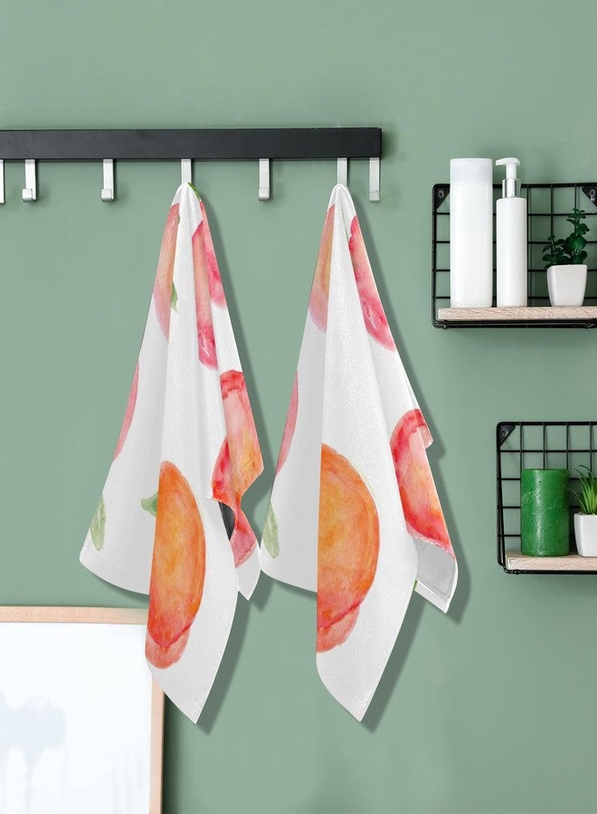 ZZAEO Watercolor Peach Towel Cute Fruit Hand Towel, 30 x 15 inch Thin Lightweight Soft Fingertip Towel for Home Bathroom Theme Decor - Image 5