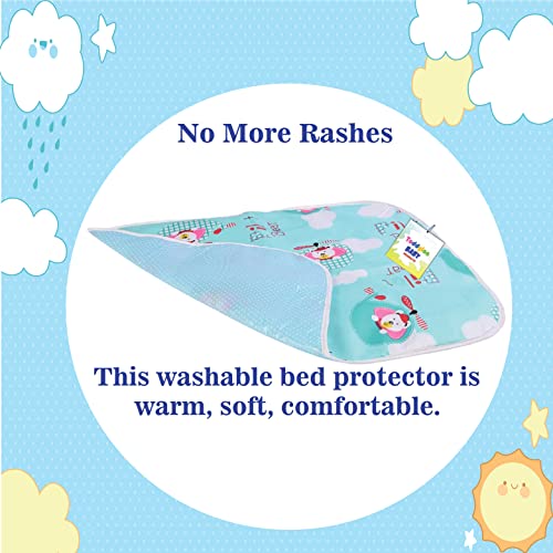 Toddylon Dry Sheets New Born Nappy Changing Clothes | Mattress | Diaper Changing Sheets | Sheets | Bed Protector | Cotton | Oil Massaging (0-6 Months) Pack of 4 - Image 3