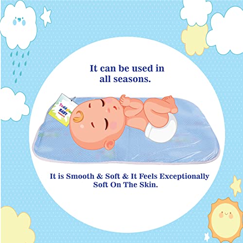 Toddylon Dry Sheets New Born Nappy Changing Clothes | Mattress | Diaper Changing Sheets | Sheets | Bed Protector | Cotton | Oil Massaging (0-6 Months) Pack of 4 - Image 4