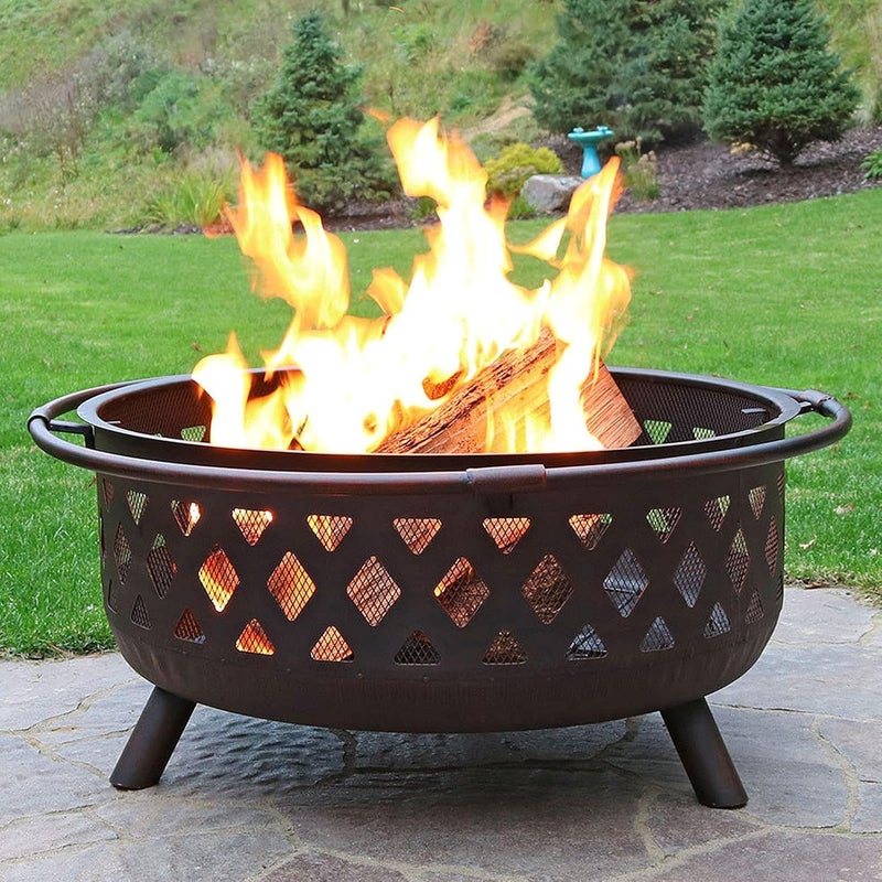 klarako Fire Pit for Garden, 29.9 Inch Outdoor Wrought Iron Round Firepit Wood Burning Firepace BBQ Charcoal Barbecue Grill Warming Fire Pit for Outside Patio Backyard Garden Picnic Camping - Image 2