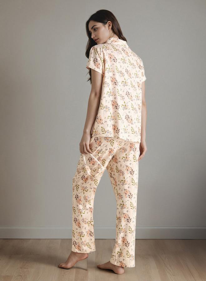 سبلاش فيڤ طقم بيجاما و قناع عين بطبعة زهور - Image 3