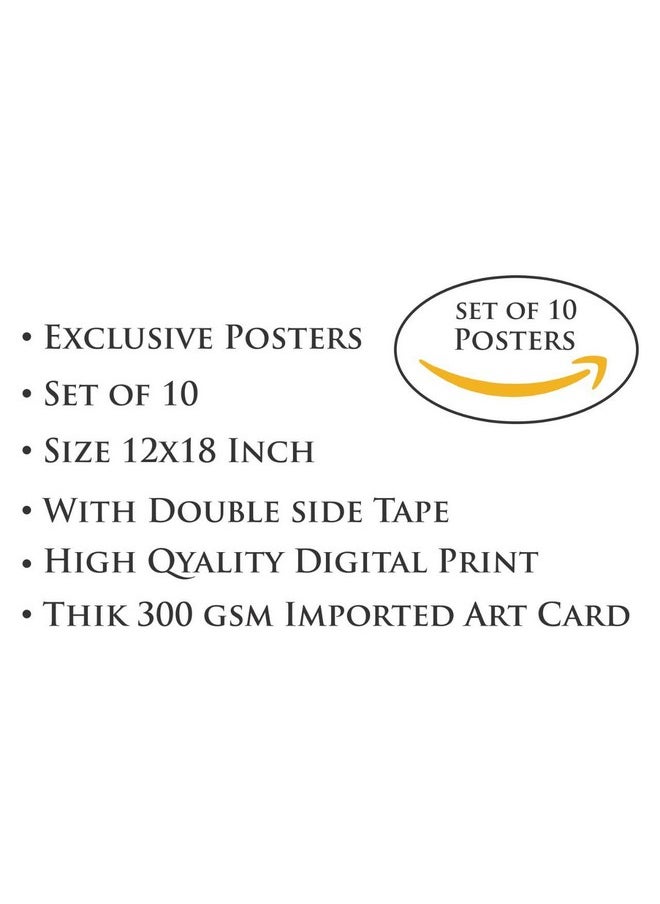 Paper Plane Design - PAPER PLANE DESIGN Set of 10 Poster A3 (12 in x 18 in Size) Unframed Thick Paper with Tape-Multicolour (PUSH) - Image 1