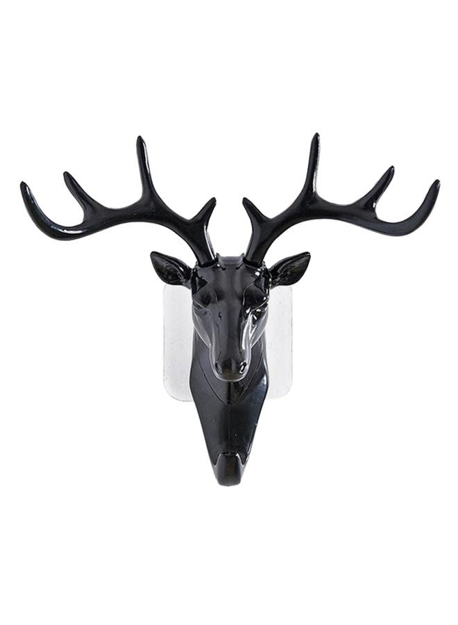 NIBEMINENT Wall Hanging Hook Vintage Deer Head Antlers Black Medium