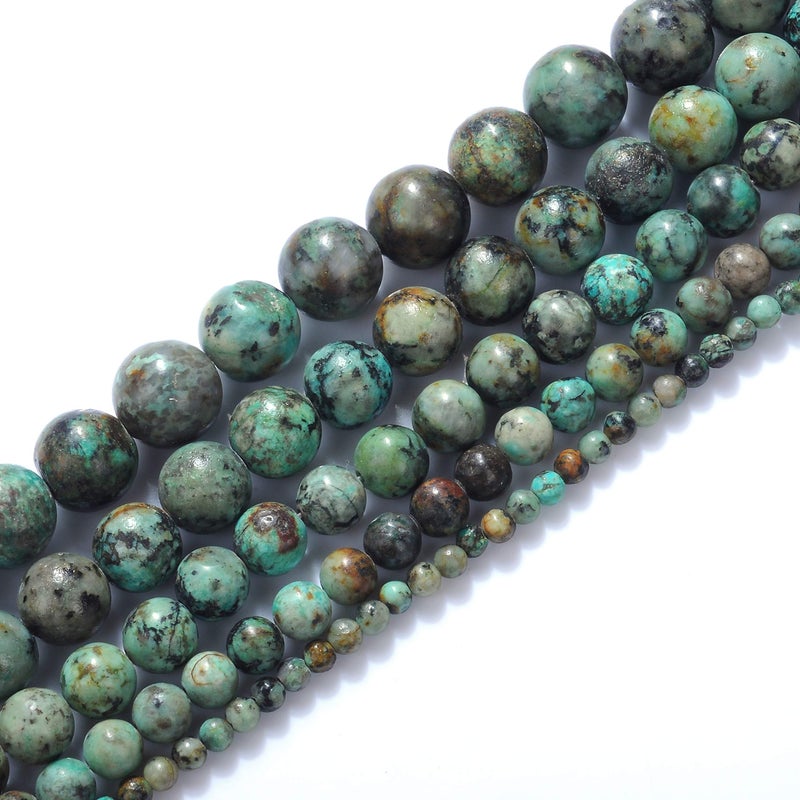 2MM 3MM 4MM 6MM 8MM 10MM 12MM Natural African Turquoise Beads for Jewelry Making by Ruilong 6MM