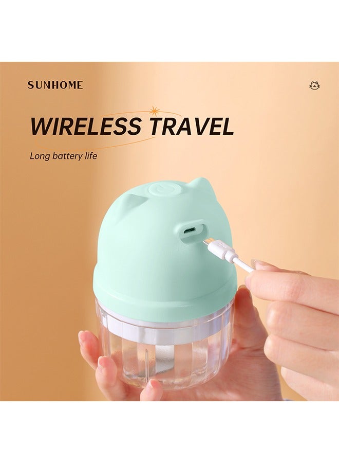 صن هوم 2-in-1 Mini Electric Food Chopper Mixer 150ml + 300ml 45W SH-188L أخضر / شفاف  - Image 5