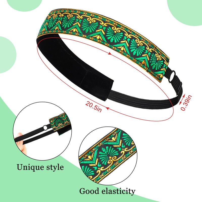 Sintege 8 Pcs Woman Elastic Headband Adjustable Non Slip Velvet Lined Headbands Solid Color Boho Hair Bands for Women Sport Yoga Work Makeup Stylish Hairband(Fresh Style) - Image 3