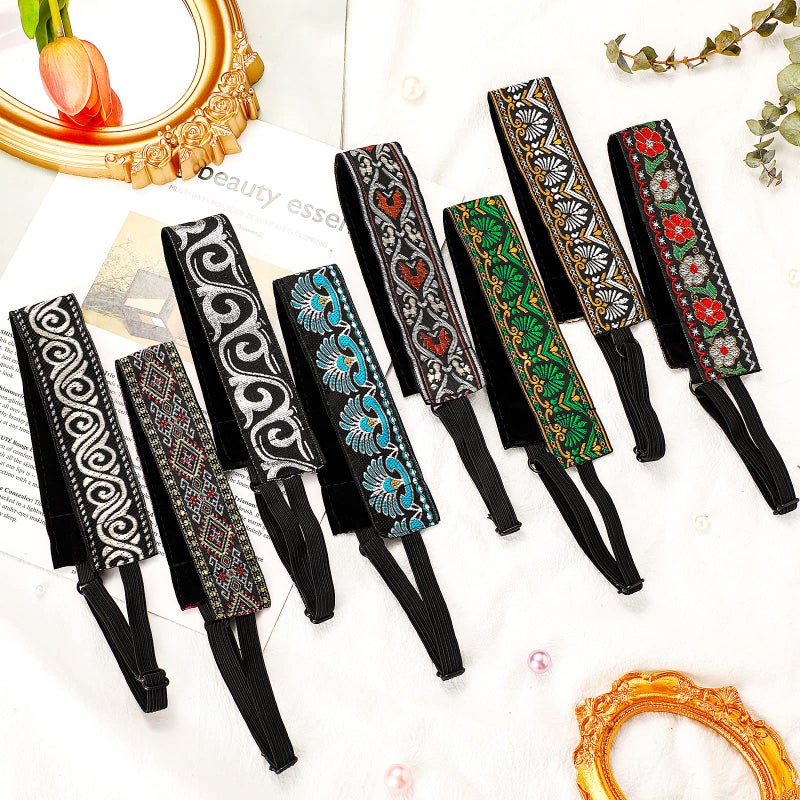 Sintege 8 Pcs Woman Elastic Headband Adjustable Non Slip Velvet Lined Headbands Solid Color Boho Hair Bands for Women Sport Yoga Work Makeup Stylish Hairband(Fresh Style) - Image 4