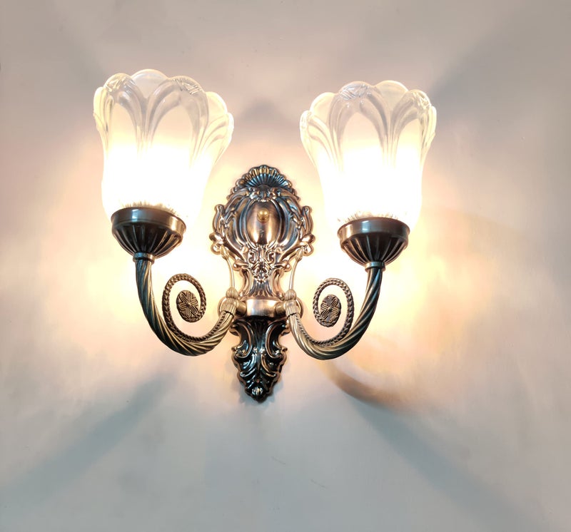 WHITERAY Black Antique Designer Imported Wall Light wall lamp for Bedroom, Living Room,Kitchen, Bars, malls, Besides the Bed, Balcony Home Decoration (1107 (Double) ((1107 (Double), with Bulb) - Image 4
