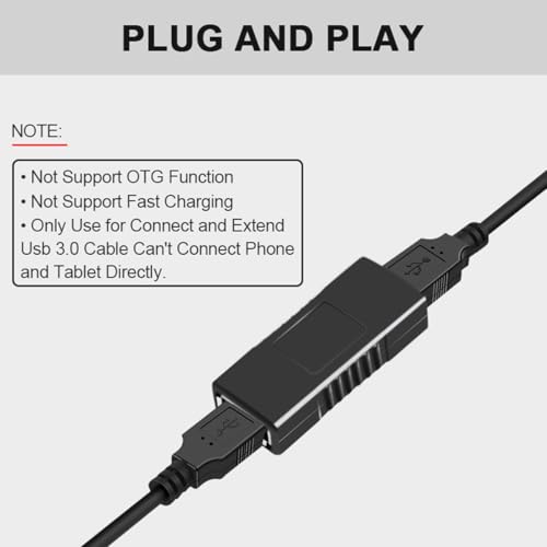 Oxsubor SuperSpeed USB 3.0 Coupler Adapter Type A Female to Female Bridge Extension Connector (2PCS) - Image 5