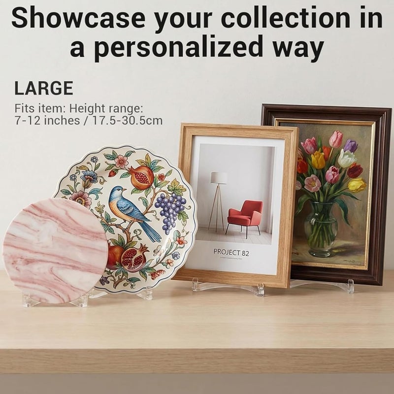 Plate Stands for Display Decorative Plates Holders for Minis Easel, Frame, Book, Card, Plaques, Bowl Picture Displays Stands Decorative Frame Holders - Image 3