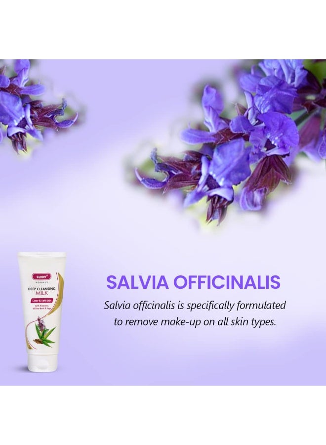 Sunny Deep Cleansing Milk With Aloevera Penetrates Deep Into Skin, Removes Dirt, Grime & Make-up, Soothes & Calms Sensitive Skin | Impart A Charming & Perfect Look | All Skin Type 100ml(Pack of 2) - Image 4