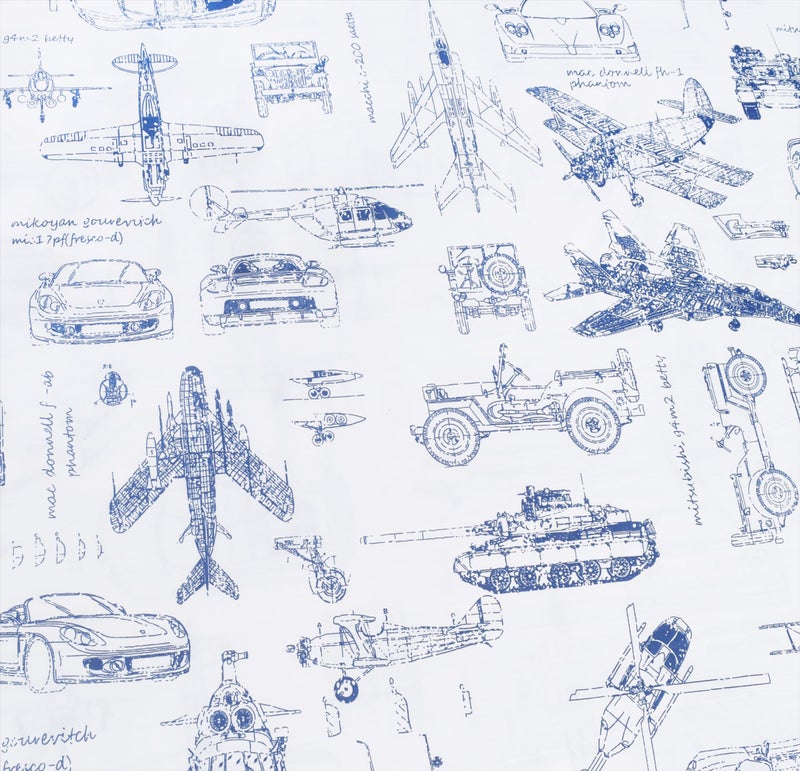 J-pinno J-pinno Cars Tank Helicopter Aircraft Military Transport Vehicles Sheet Set Full for Kids Boy Children 100% Cotton  Flat Sheet + Fitted Sheet + Two Pillowcase Bedding Set Full - Image 4