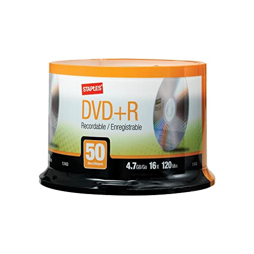 STAPLES 623598 4.7Gb DVD+R Spindle 50/Pack (13163) - Image 1