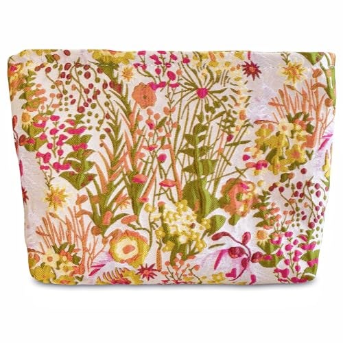 STARDW Aesthetic Floral Makeup Bag Cute Small Cosmetic Bags for Women Girls, Travel Toiletry Bag Large Capacity Zipper Makeup Pouch, Purse Organizer Pouches - Image 1