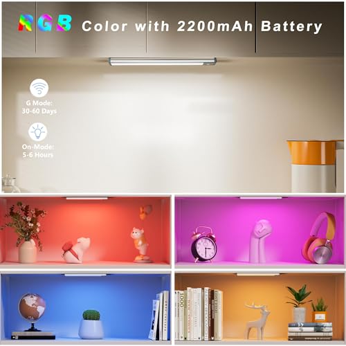 LEPOTEC Motion Sensor Cabinet LightingRGB LED Closet Lights Wireless USB Charging Cupboard Night Lights Bar for Under CounterKitchenBedroom Home Decoration Wedding Christmas3 Packs - Image 3