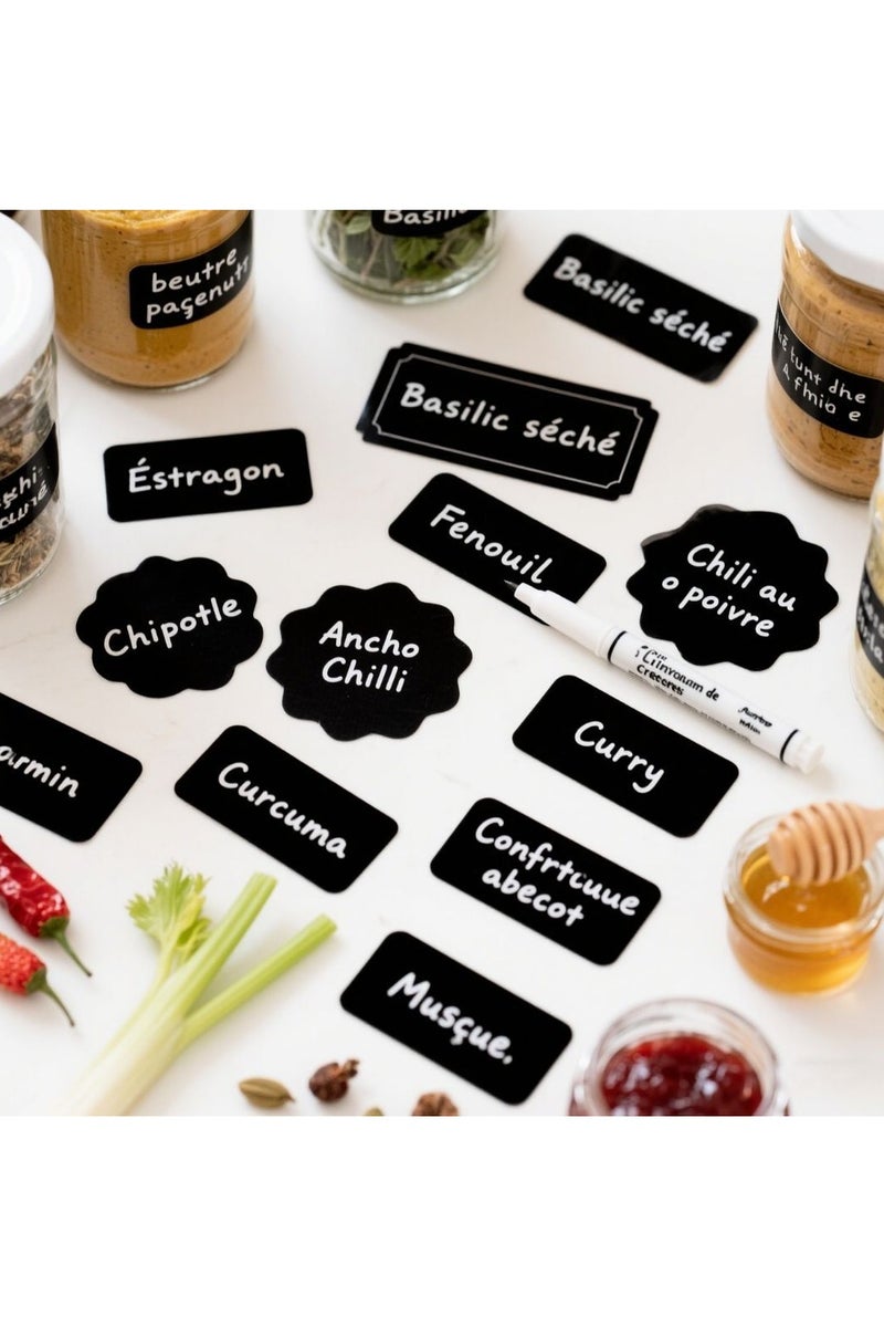Large Label Sticker Roll – 60 Pieces + White Marker – Multipurpose for Spices & Storage  - Image 4