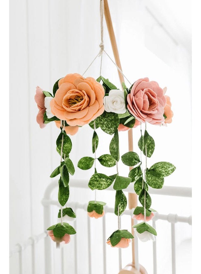 Sorrel + Fern Flower Crib Mobile Rose Nursery Decorations - Baby Shower Gift for Girls - Image 4