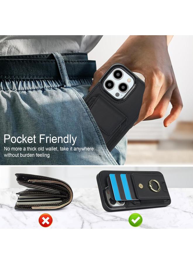 Zaboon Case For iPhone 13 Elastic Card Bag Ring Holder Phone Case - Image 3