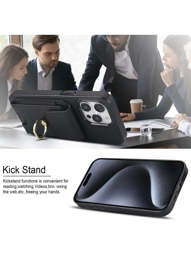 Zaboon Case For iPhone 13 Elastic Card Bag Ring Holder Phone Case - Image 4