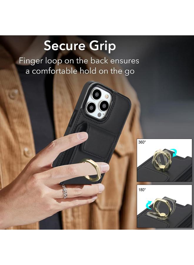 Zaboon Case For iPhone 13 Elastic Card Bag Ring Holder Phone Case - Image 2
