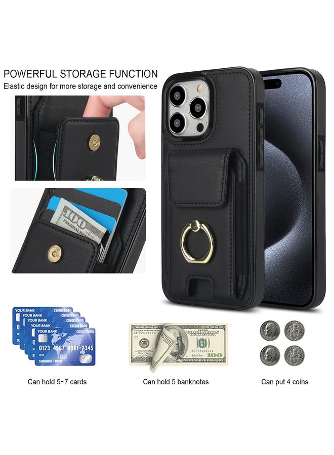 Zaboon Case For iPhone 13 Elastic Card Bag Ring Holder Phone Case - Image 5