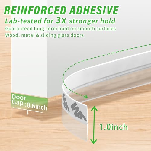 wigtda Weather Stripping Silicone Seal Strip, Weather Stripping Door Bottom Seal Strip - House and Glass Shower Doors Silicone Sealing for Door and Windows Gaps of Collision and Side, (Transparent) 25MM… - Image 3
