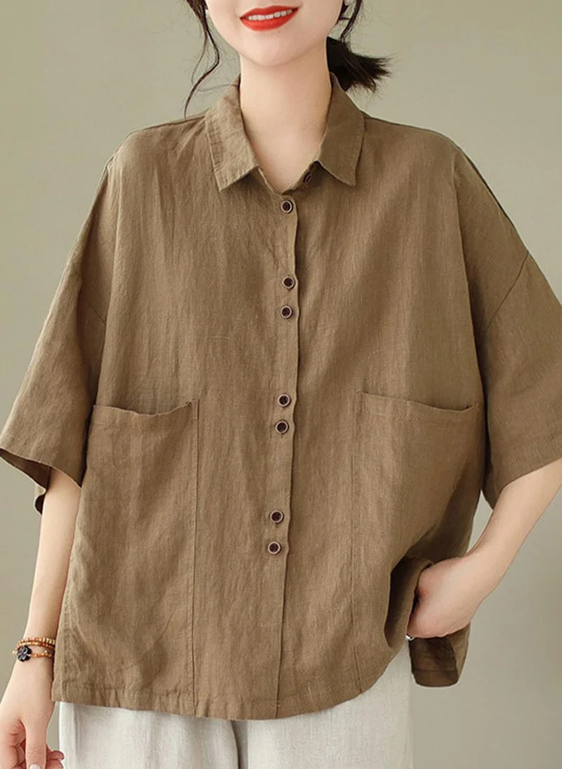 يونيكي Khaki Solid Shirt