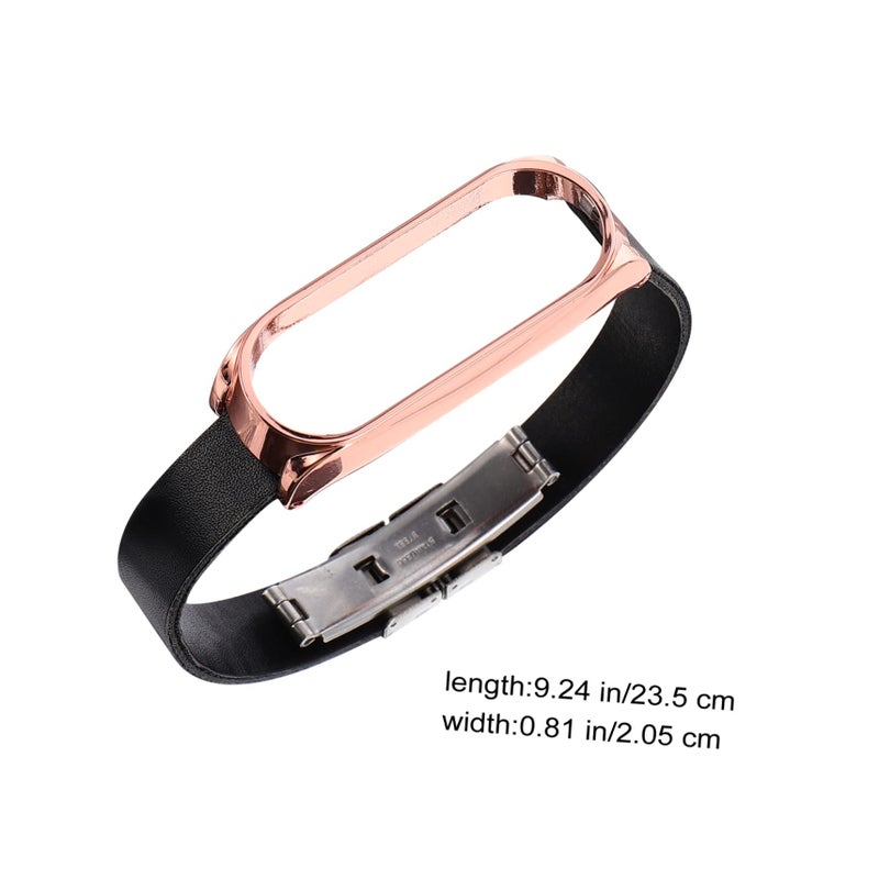 Replacement Wristband Strap Compatible With Xiaomi Double Click Butterfly Buckle Durable Pu Material Comfortable Wear Resistant Black 23 5X2 05CM - Image 4