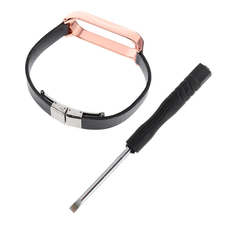 Replacement Wristband Strap Compatible With Xiaomi Double Click Butterfly Buckle Durable Pu Material Comfortable Wear Resistant Black 23 5X2 05CM - Image 2