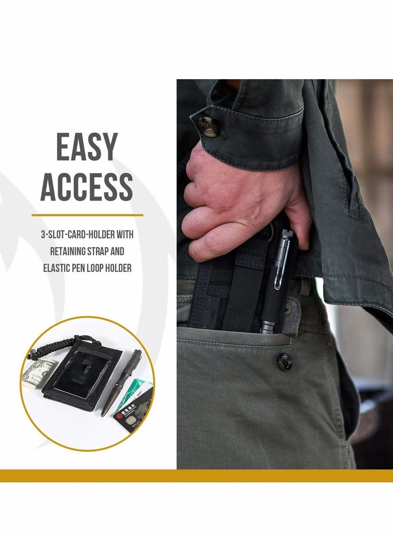 Y&D - Tactical ID Card Holder Hook Loop Patch Badge Detachable Quick Rip-Away with Key Ring and Adjustable Neck Lanyard - Image 1