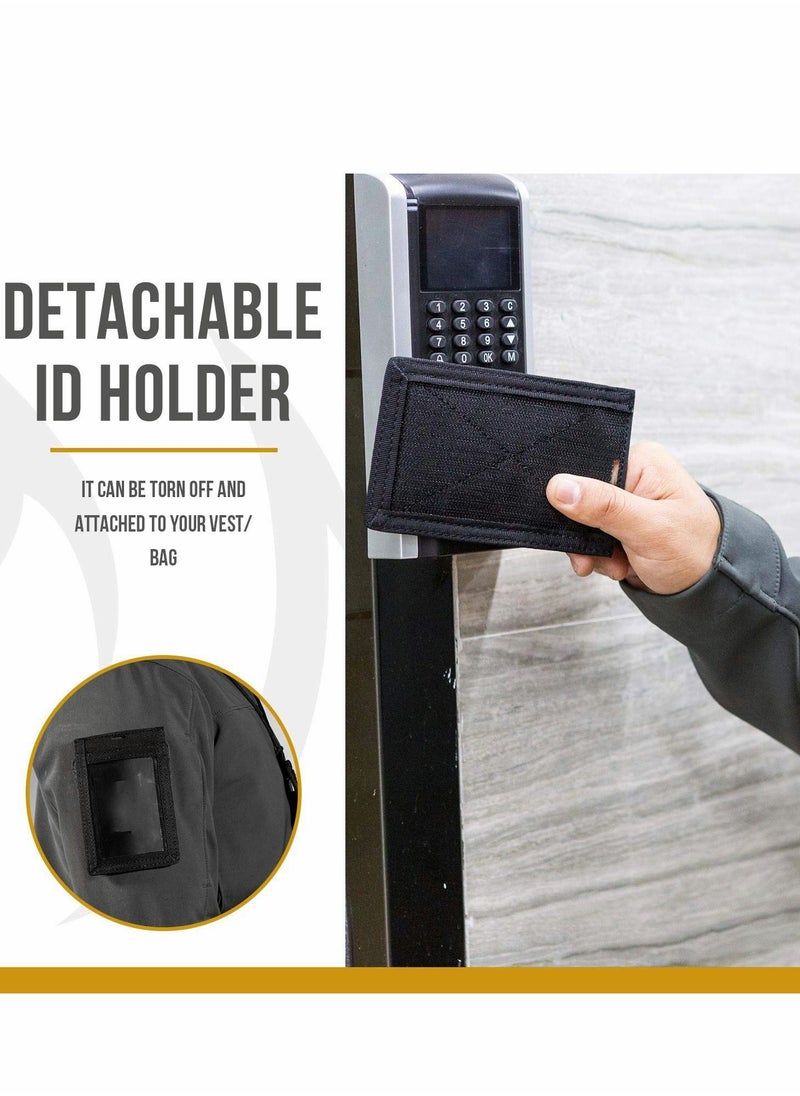 Y&D - Tactical ID Card Holder Hook Loop Patch Badge Detachable Quick Rip-Away with Key Ring and Adjustable Neck Lanyard - Image 1