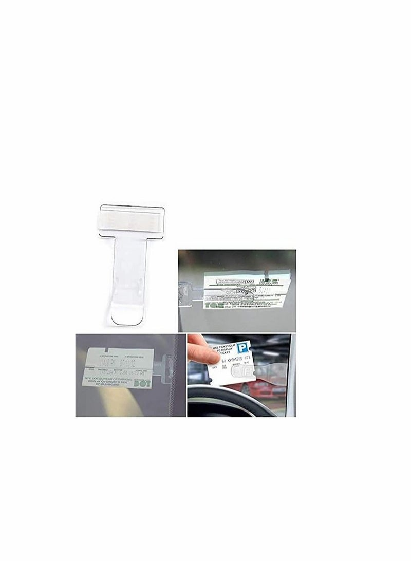 Excefore 5 Pcs Car Vehicle Parking Ticket Permit Holder Clip Sticker Windscreen Window Kit Windshield Tickets Transparent Auto Accessories - Image 2