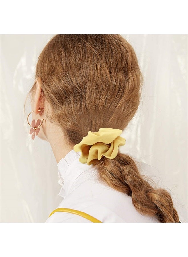 Velscrun 20 Pcs Floral Plaid Solid Color Scrunchies, Scrunchies for Girls with Bow, Scrunchies for Women with Chiffon, Bow Scrunchies for Women Bulk, Hair Scrunchies for Women's Hair - Image 2