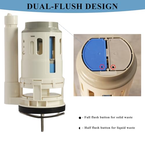 Weensmeil 3" Dual Flush Valve Kit Fits for Project Source One-Piece Toilets, Compatible With Glacier Bay Valves Repair Parts, 7.8in Height Toilet Flush Valve Replacement for FLUIDMASTER - Image 5