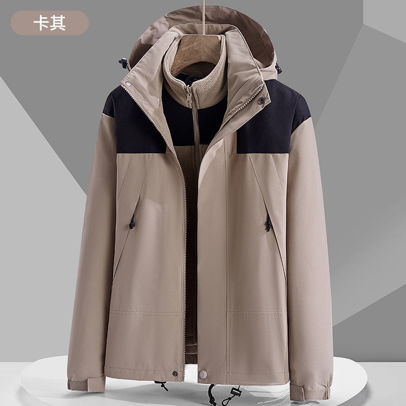 Three-In-One Jacket For Outdoor Hiking And Mountaineering, Windproof And Waterproof, Cycling Sports Ski Jacket, Thickened And Warm - Image 5