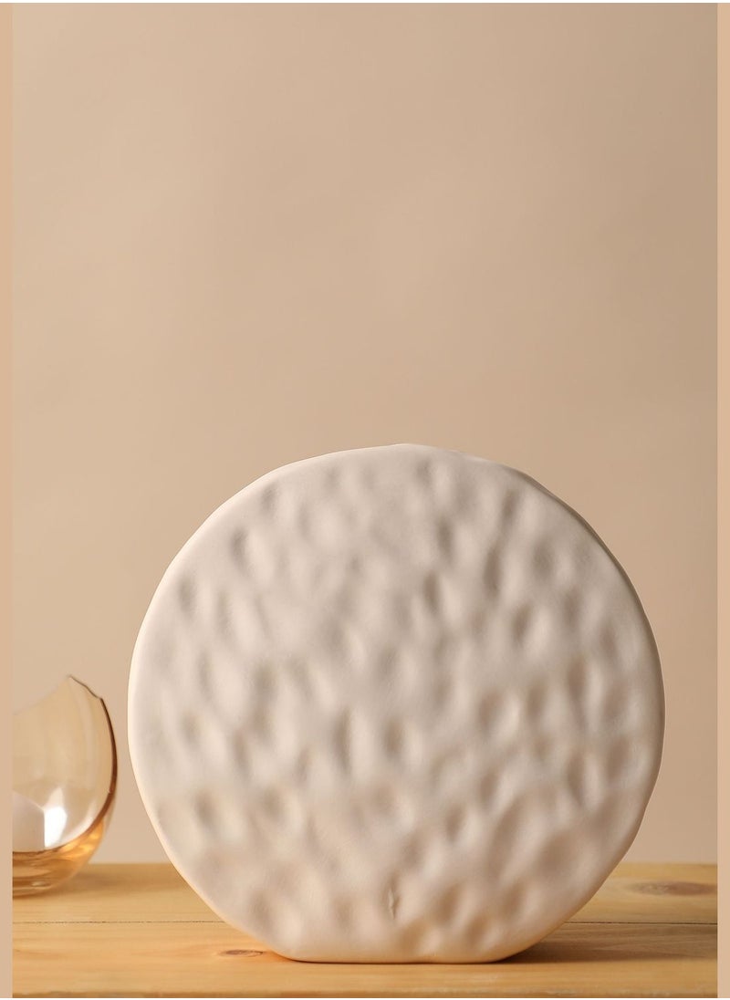 Modern Textured Round Ceramic Flower Vase For Home Decor