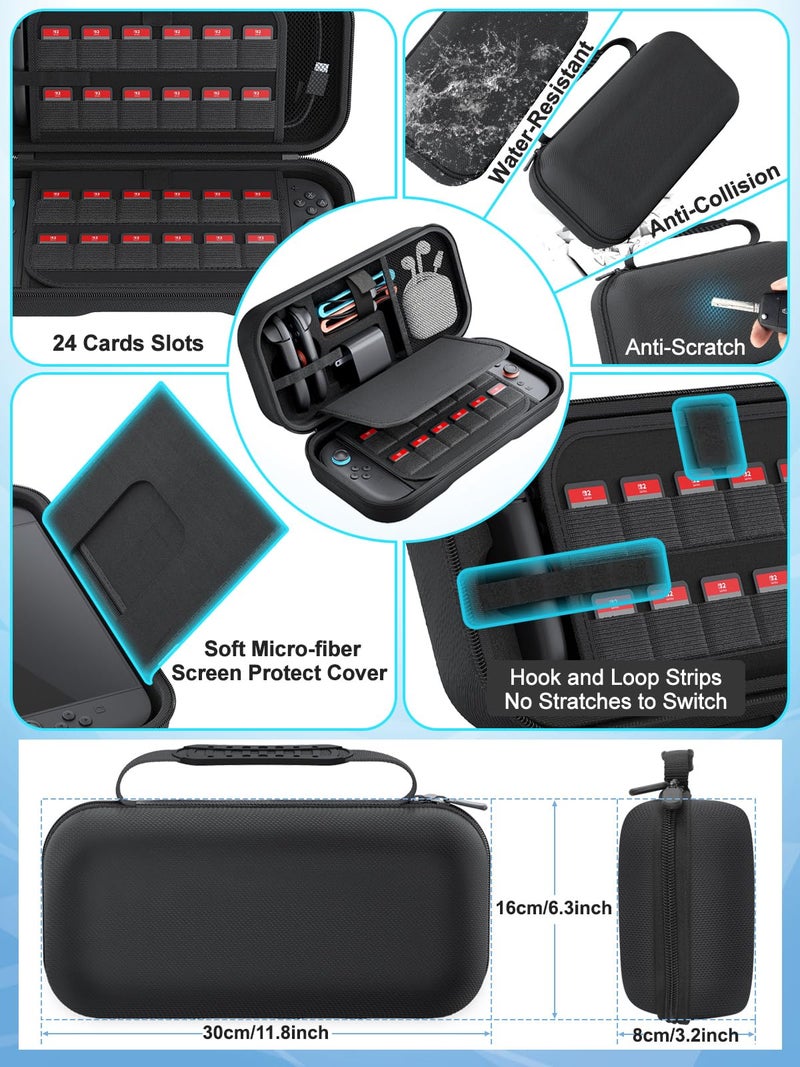 Haikun High-end Quality Upgrade Large Capacity Travel Carrying switch 2 case for Nintendo Switch 2 Accessories and Console 2025, with switch 2 Grip Protective Case Cover and Joycon Thumb Grip - Image 4