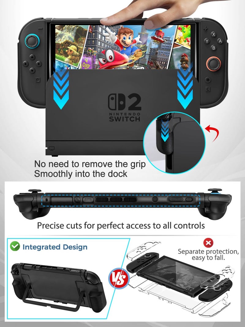 Haikun High-end Quality Upgrade Large Capacity Travel Carrying switch 2 case for Nintendo Switch 2 Accessories and Console 2025, with switch 2 Grip Protective Case Cover and Joycon Thumb Grip - Image 5