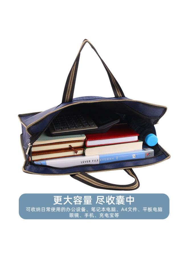 HELPS A4 Satchel Document Bag Customized Large-capacity Multi-functional Document Bag Oxford Cloth Double Zipper Information Conference Briefcase - Image 4