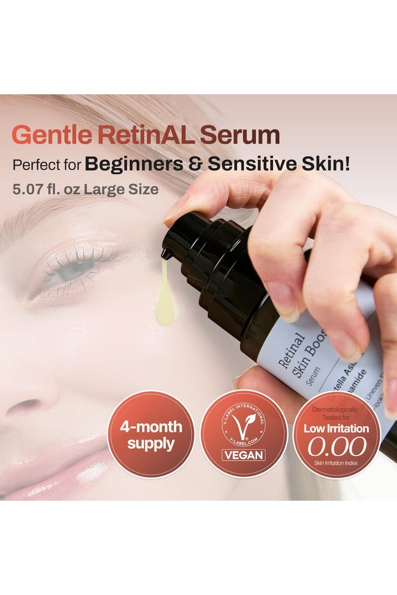 MEDITHERAPY Retinal Skin Booster Serum 5.07 Fl. Oz for Beginner & Sensitive Skin - Advanced Retinol Serum for Face and Body - Vegan Retinaldehyde Facial Serum for Uneven Skin Tone & Fine Lines - Image 2