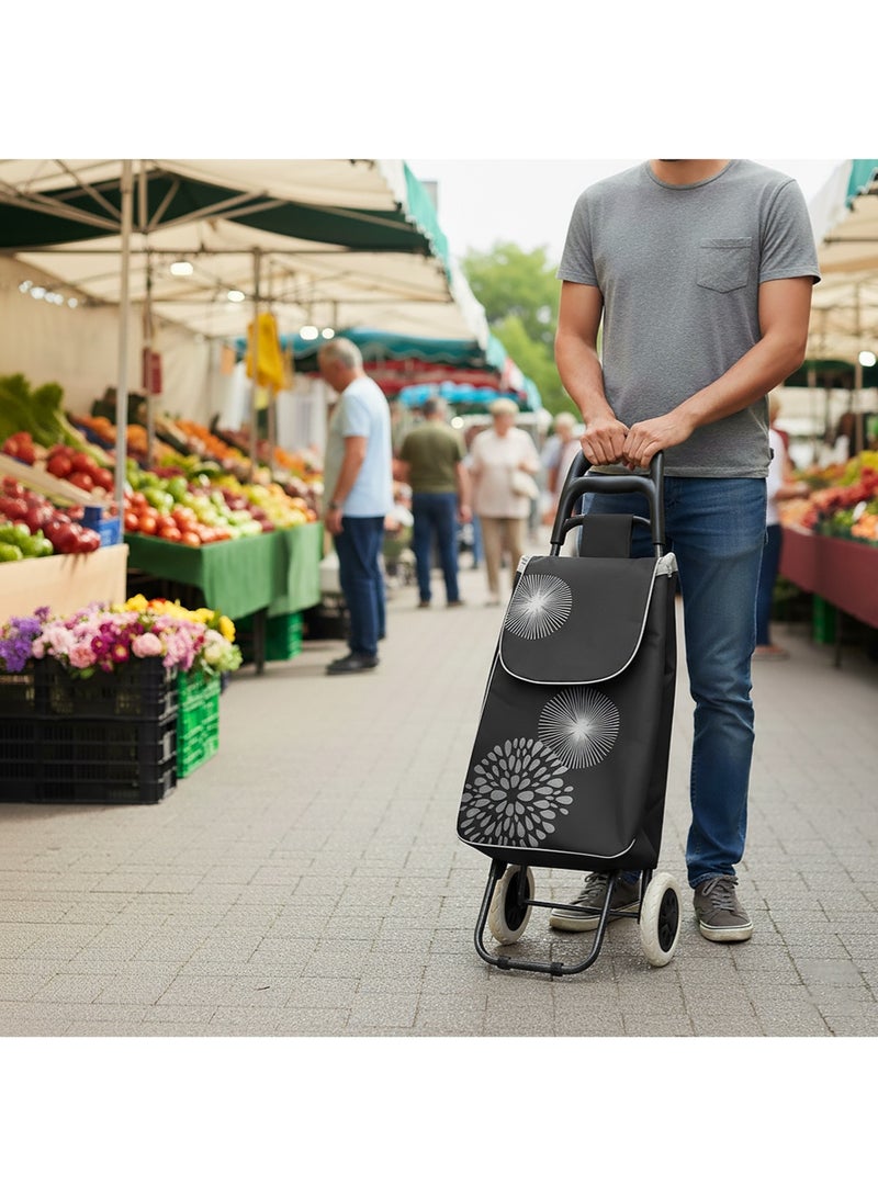 إيه جي دي عربة تسوق عصرية قابلة للطي، بعجلات سلسلة، وسعة كبيرة، مثالية للتسوق والحدائق والرحلات - Image 2