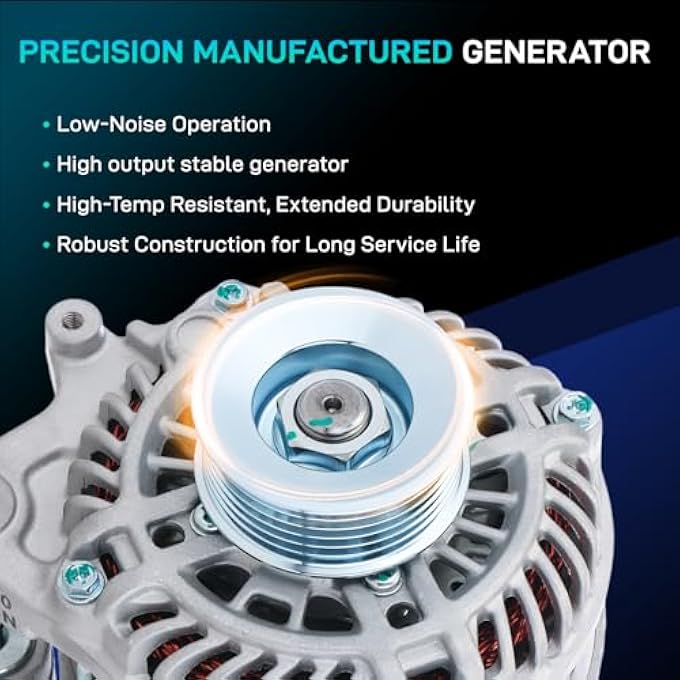 BDELI New Alternator Fit for Acura 2013-2015 ILX, for Honda 2012-2015 Civic, 2016-2018 HR-V, 1.5L 1.8L 2.0L 2.4L, 12V 95A, 11537N - Image 5