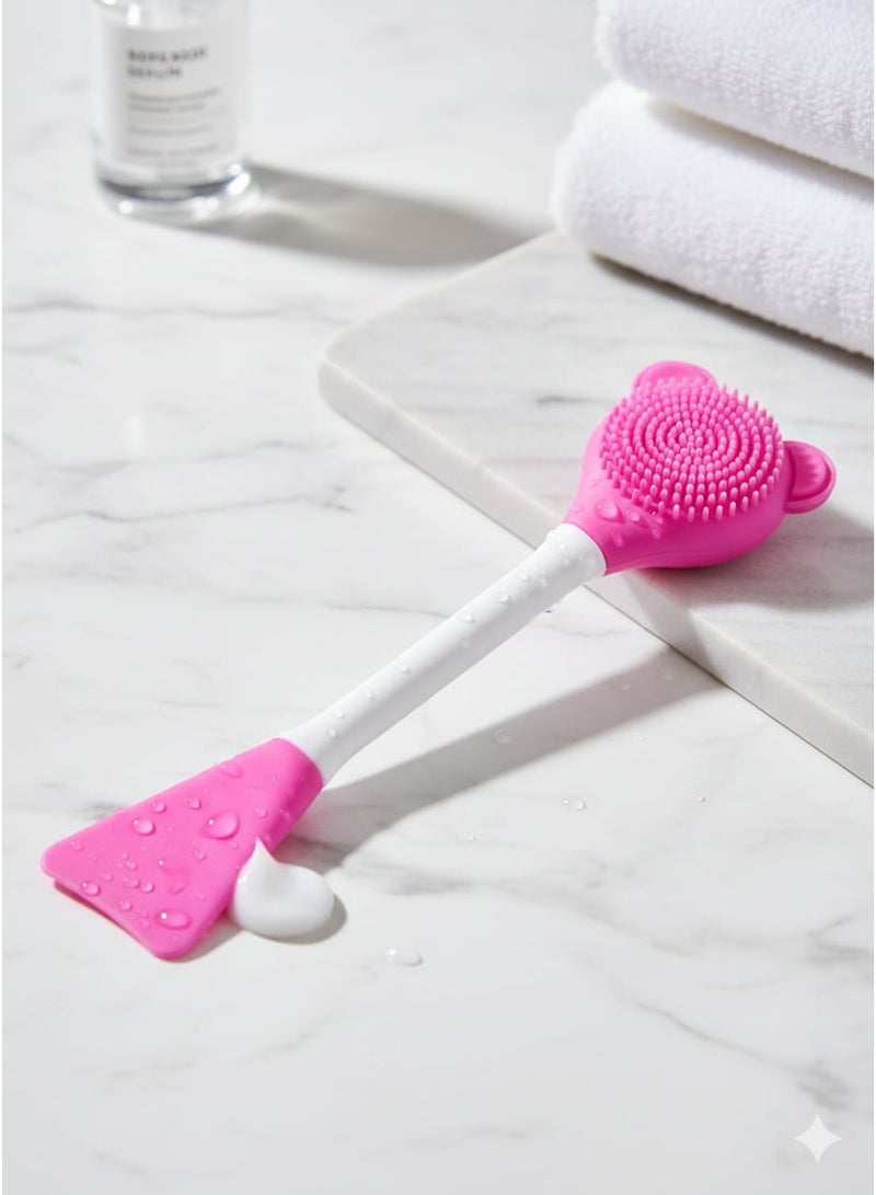 Double silicone facial cleansing brush with mask applicator – deep cleansing and gentle exfoliation for the skin – suitable for all skin types (MULTICOLOUR) - Image 4