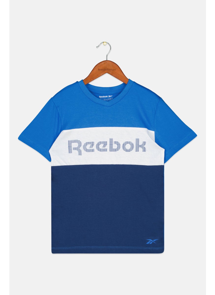 Reebok - Kids Boy Sportswear Fit Colorblock T-Shirt, Blue Combo - Image 1