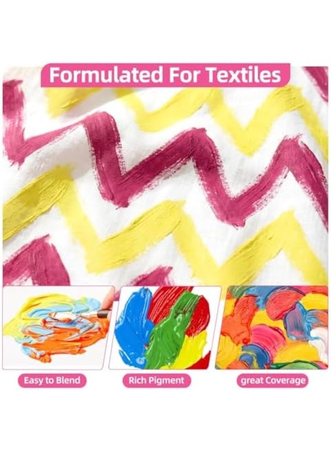 Fabric 12-Color Fabric Paint Set for Clothes, Shoes & Canvas - Permanent Non-Toxic Textile Art Kit - Image 4