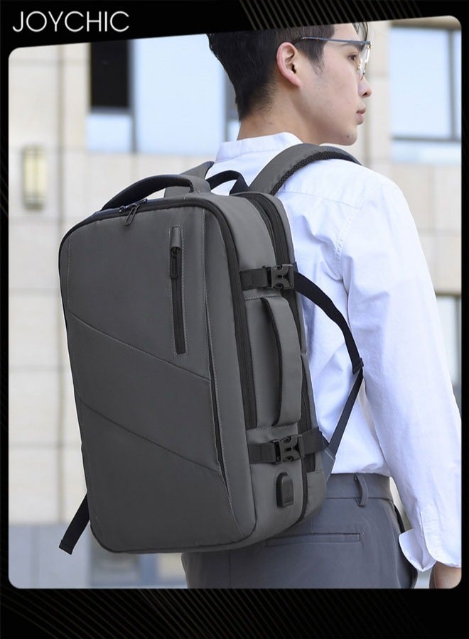 Joychic Business Travel Laptop Backpack Anti Theft Slim Durable Computer Backpack with USB Charging Port Water Resistant College School Bag for Men Fits 15.6 Inch Grey - Image 1